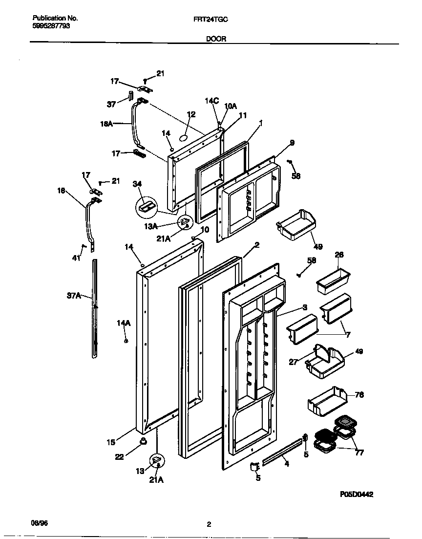 Frigidaire FRT24TGCB3 door diagram