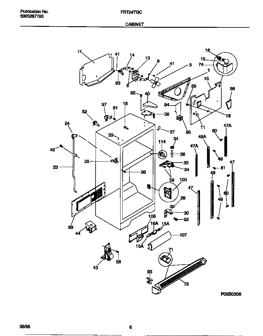 Frigidaire FRT24TGCB3 cabinet diagram