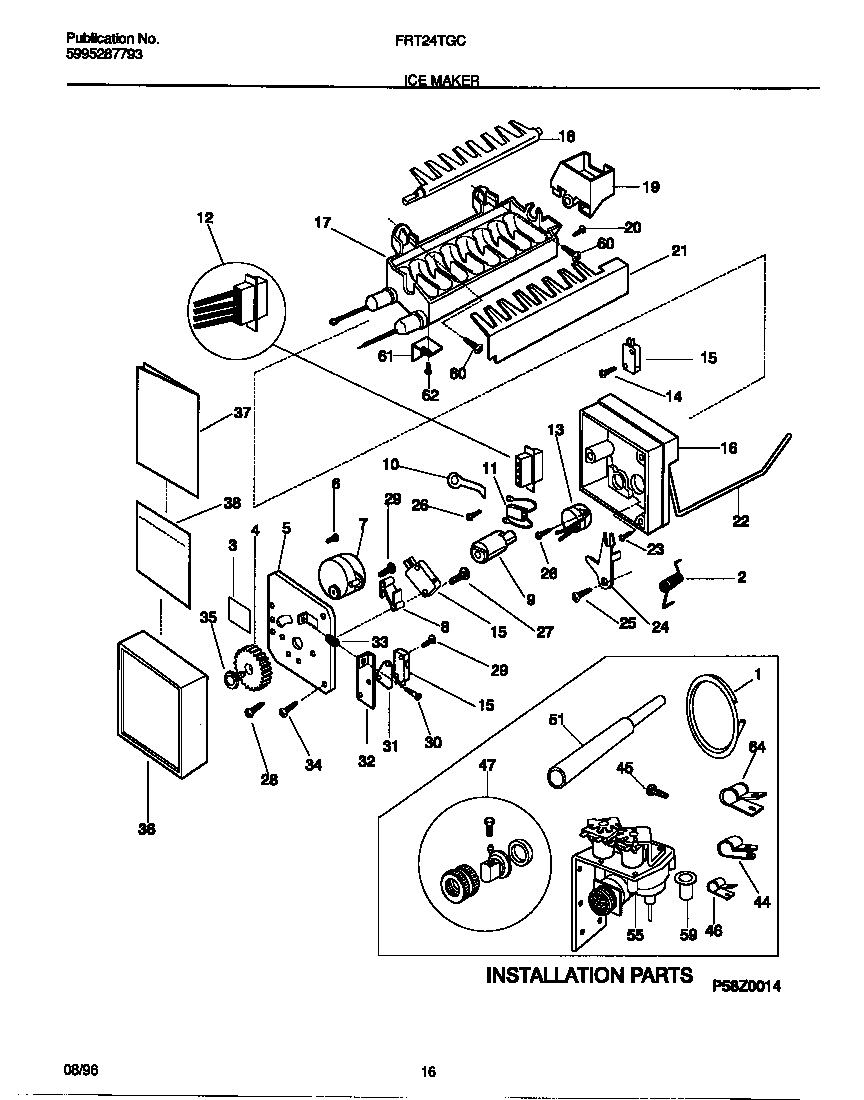 Frigidaire FRT24TGCB3 ice maker diagram