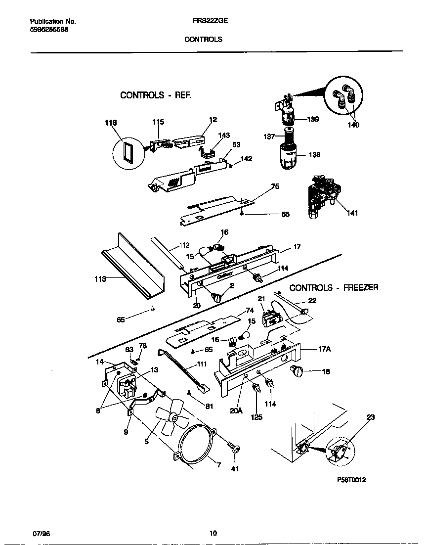 Frigidaire FRS22ZGEW0 controls diagram