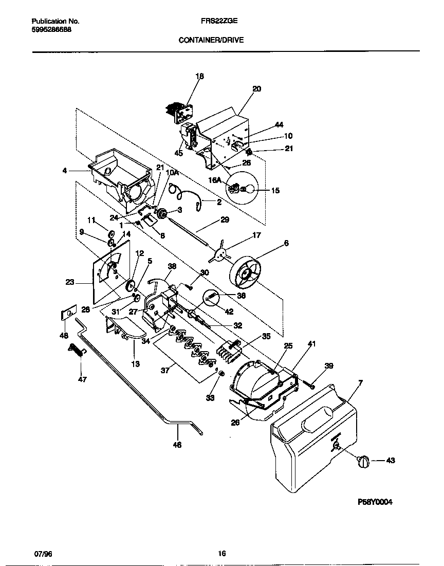 Frigidaire FRS22ZGEW0 container/drive diagram