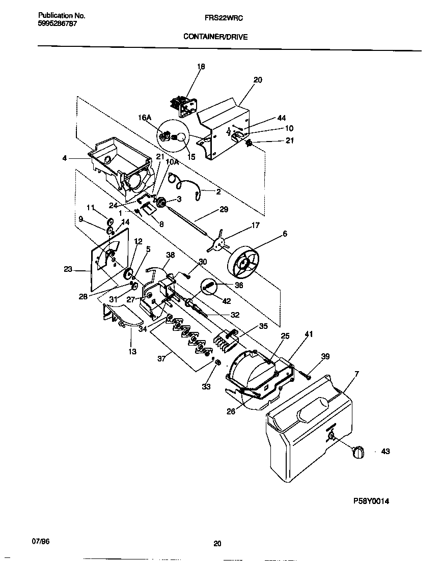 Frigidaire FRS22WRCW3 container/drive diagram