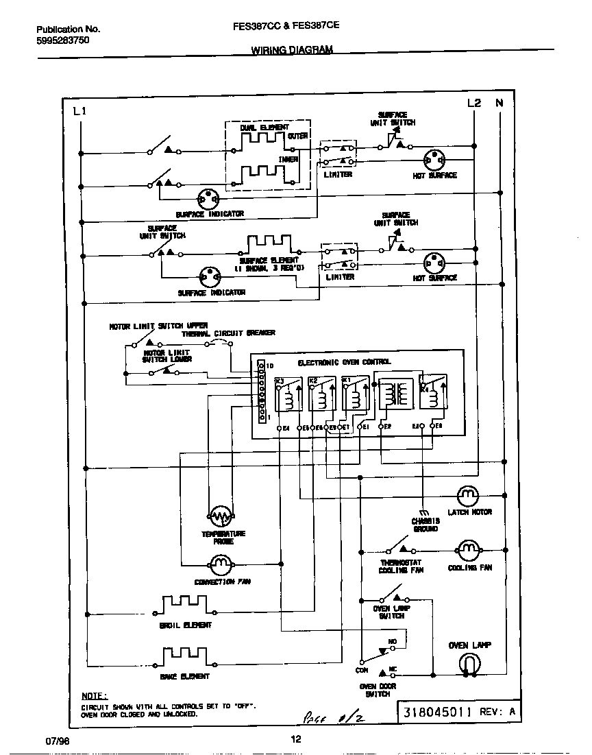 Frigidaire FES387CESA wiring diagram diagram