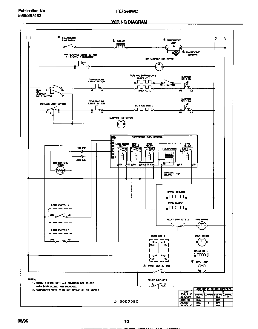 Frigidaire FEF388WCCE wiring diagram diagram