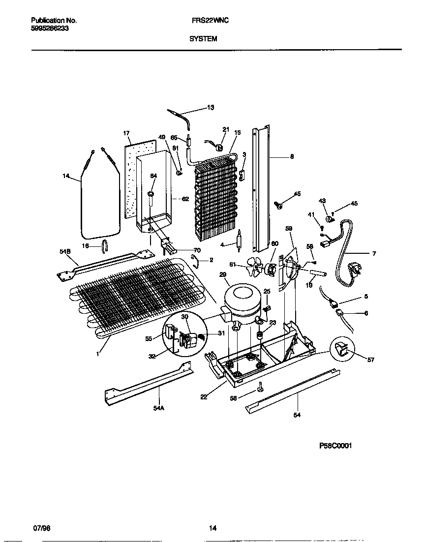 Frigidaire FRS22WNCW2 system diagram