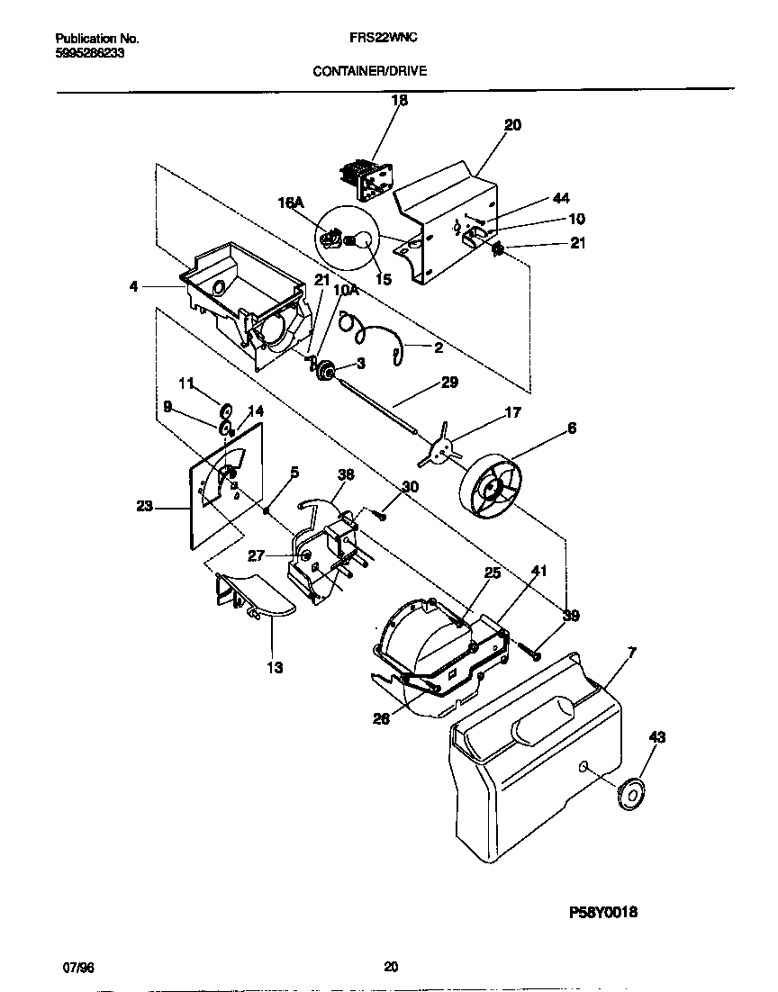 Frigidaire FRS22WNCW2 container/drive diagram