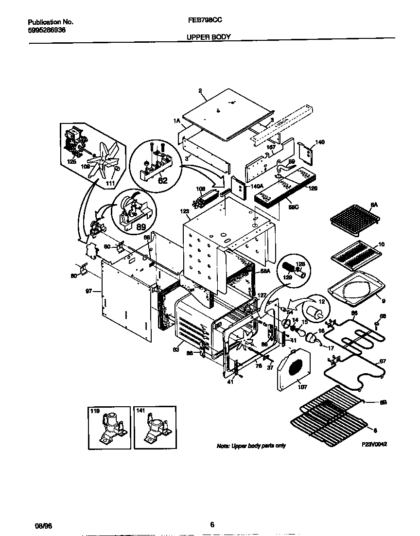 Frigidaire FEB798CCTD upper body diagram