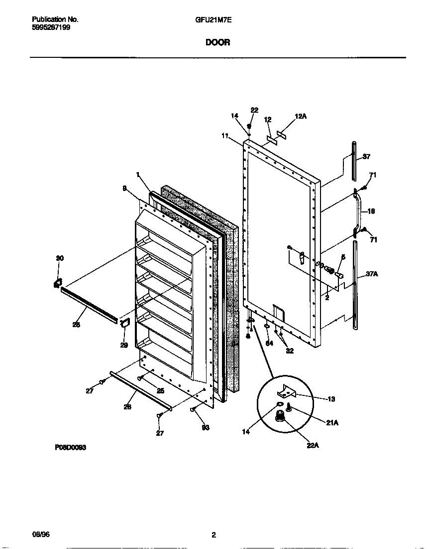 Gibson GFU21M7EW0 door diagram