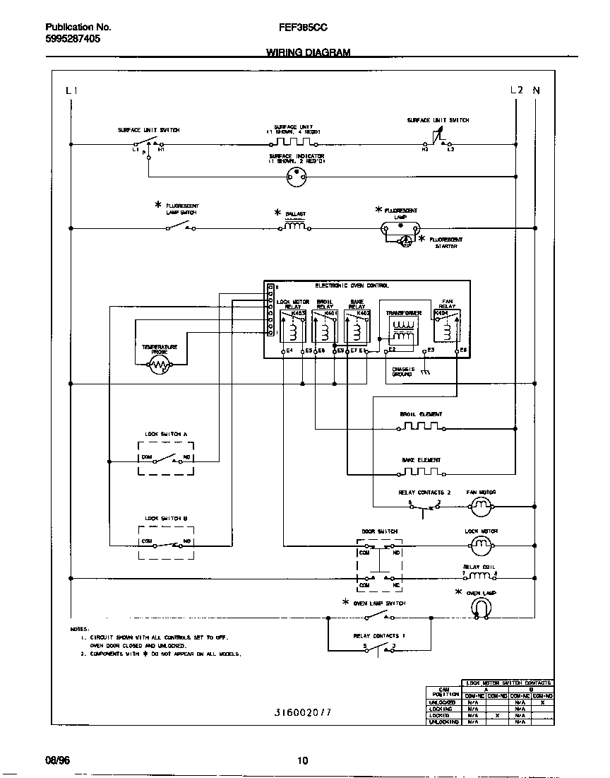 Frigidaire FEF385CCTE wiring diagram diagram