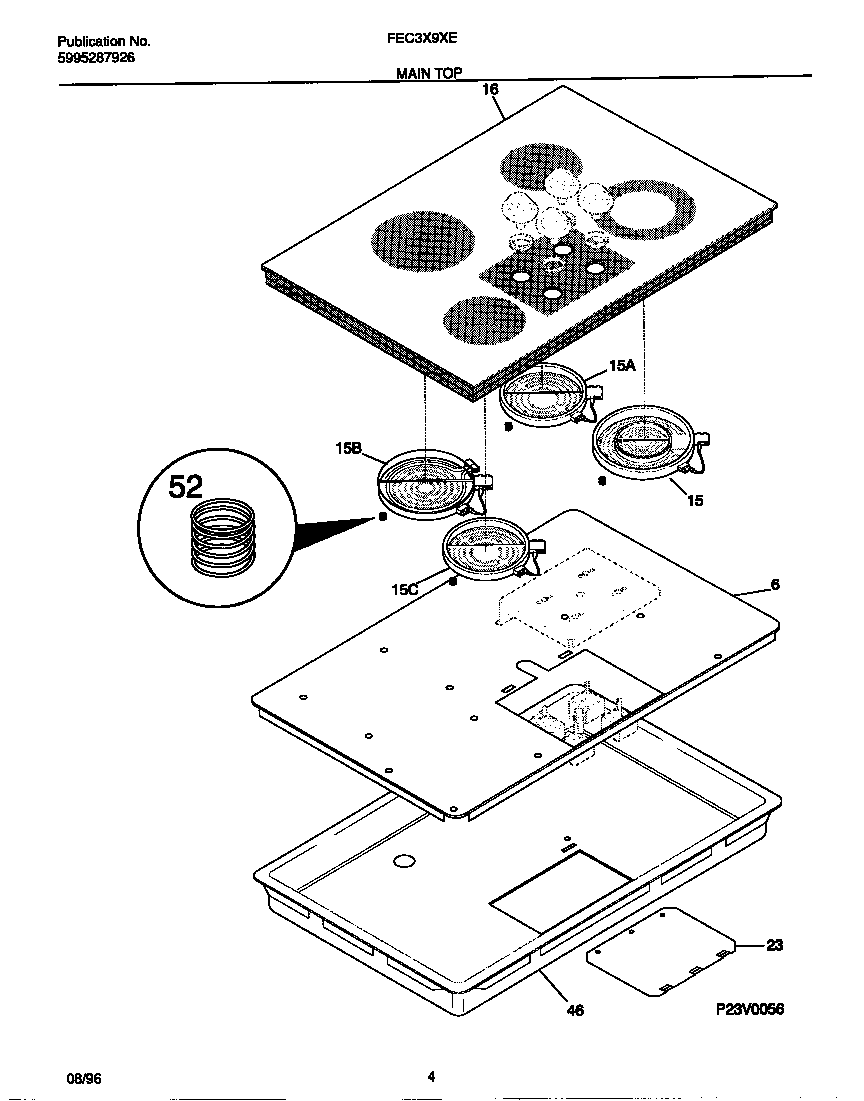 Frigidaire FEC3X9XEBA main top diagram