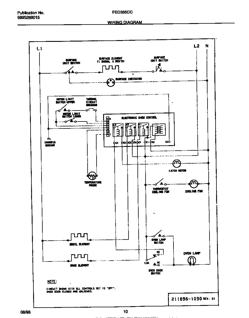 Frigidaire FED355CCSG wiring diagram diagram