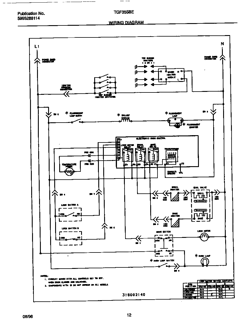 Tappan TGF355BEWA wiring diagram diagram