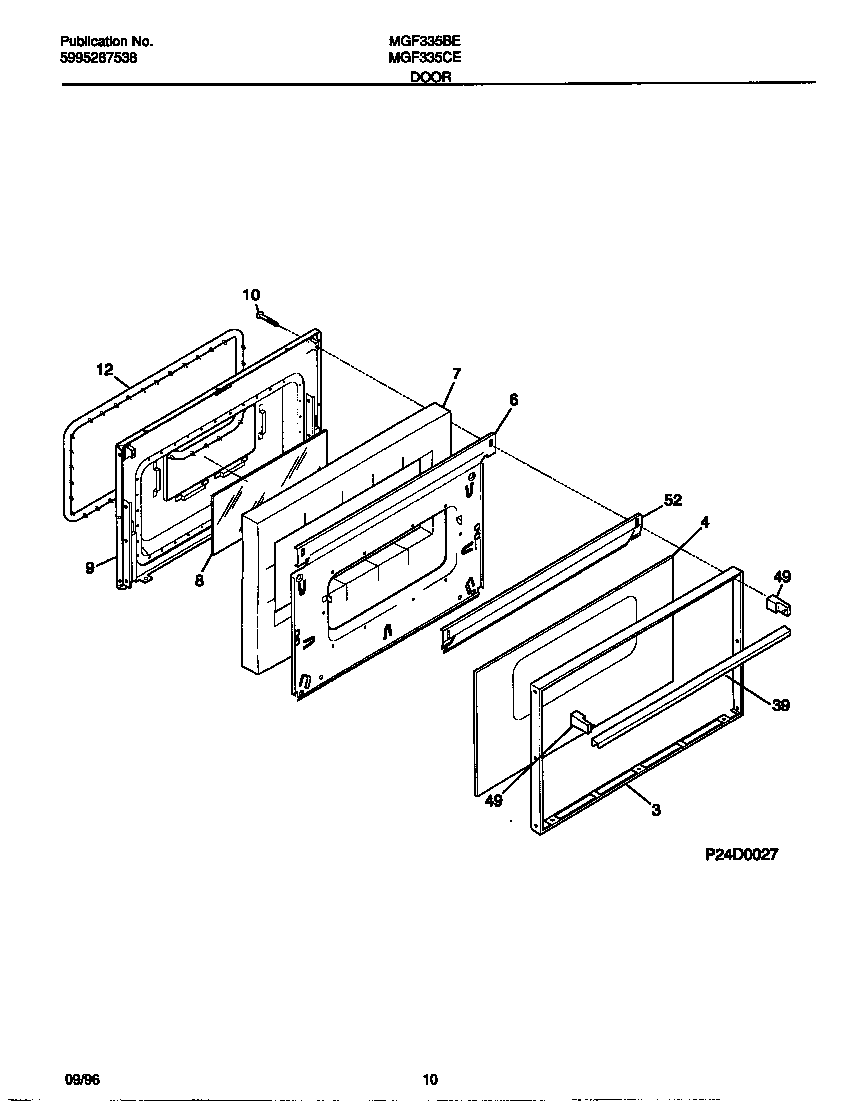 Universal/Multiflex (Frigidaire) MGF335CESA door diagram