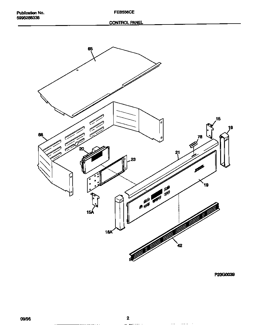 Frigidaire FEB556CESB control panel diagram