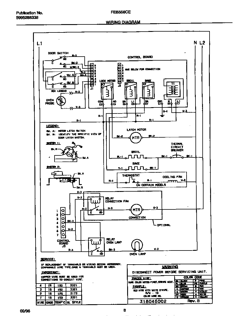 Frigidaire FEB556CESB wiring diagram diagram