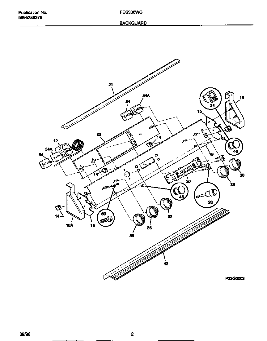 Frigidaire FES300WCDG backguard diagram