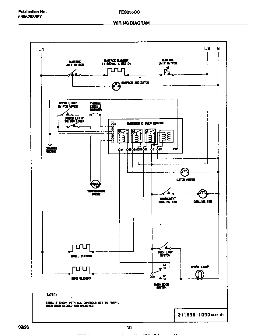Frigidaire FES355CCBG wiring diagram diagram