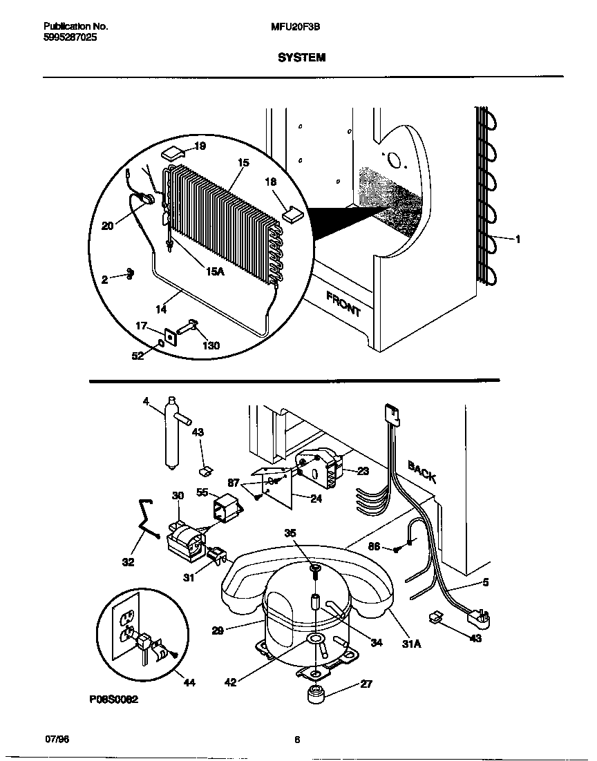Universal/Multiflex (Frigidaire) MFU20F3BW5 system diagram
