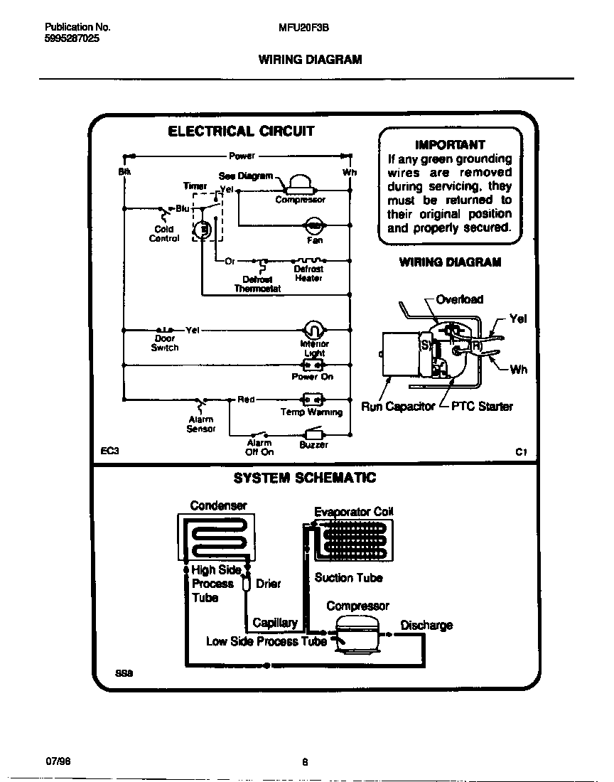 Universal/Multiflex (Frigidaire) MFU20F3BW5 wiring diagram diagram
