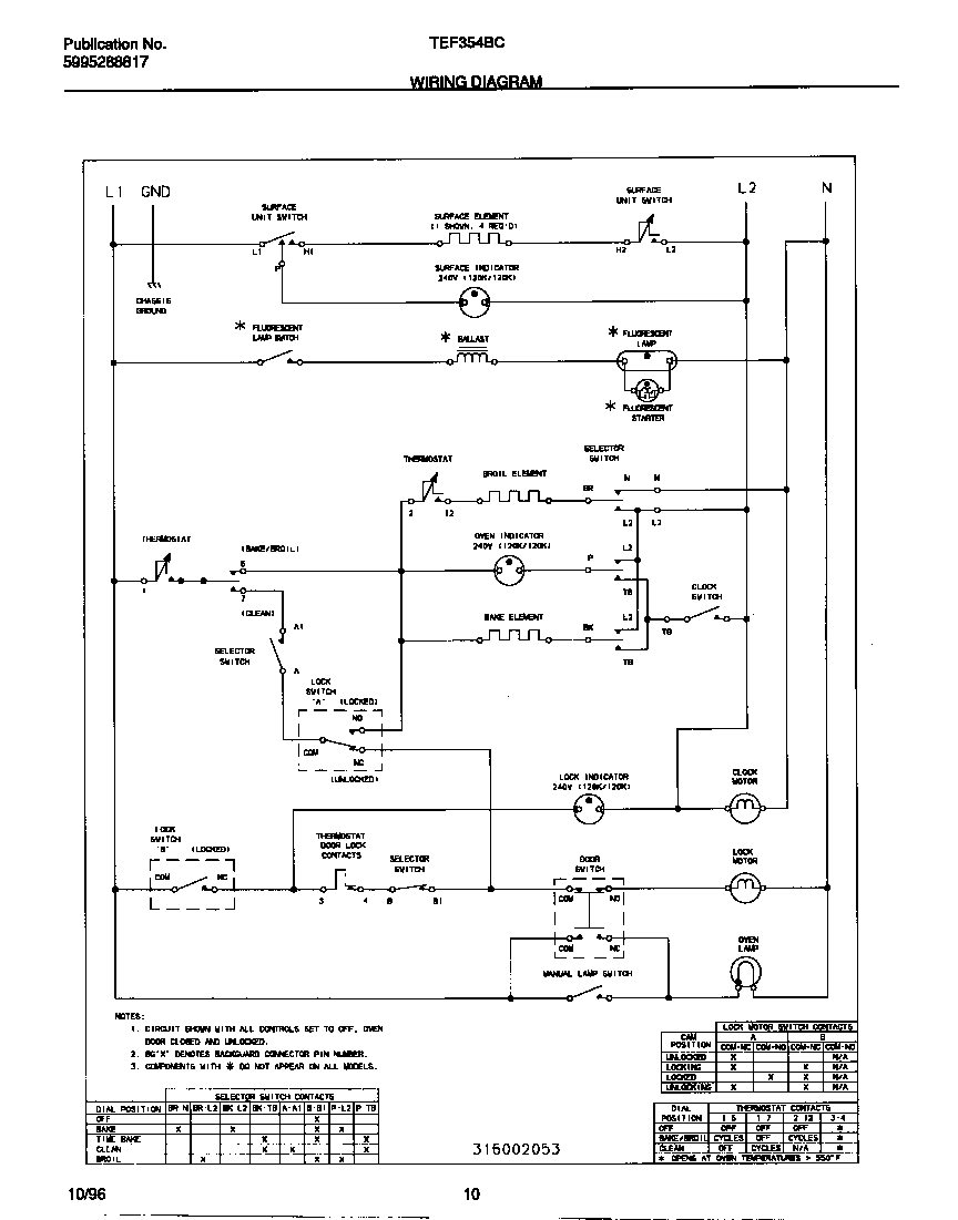 Tappan TEF354BCWC wiring diagram diagram