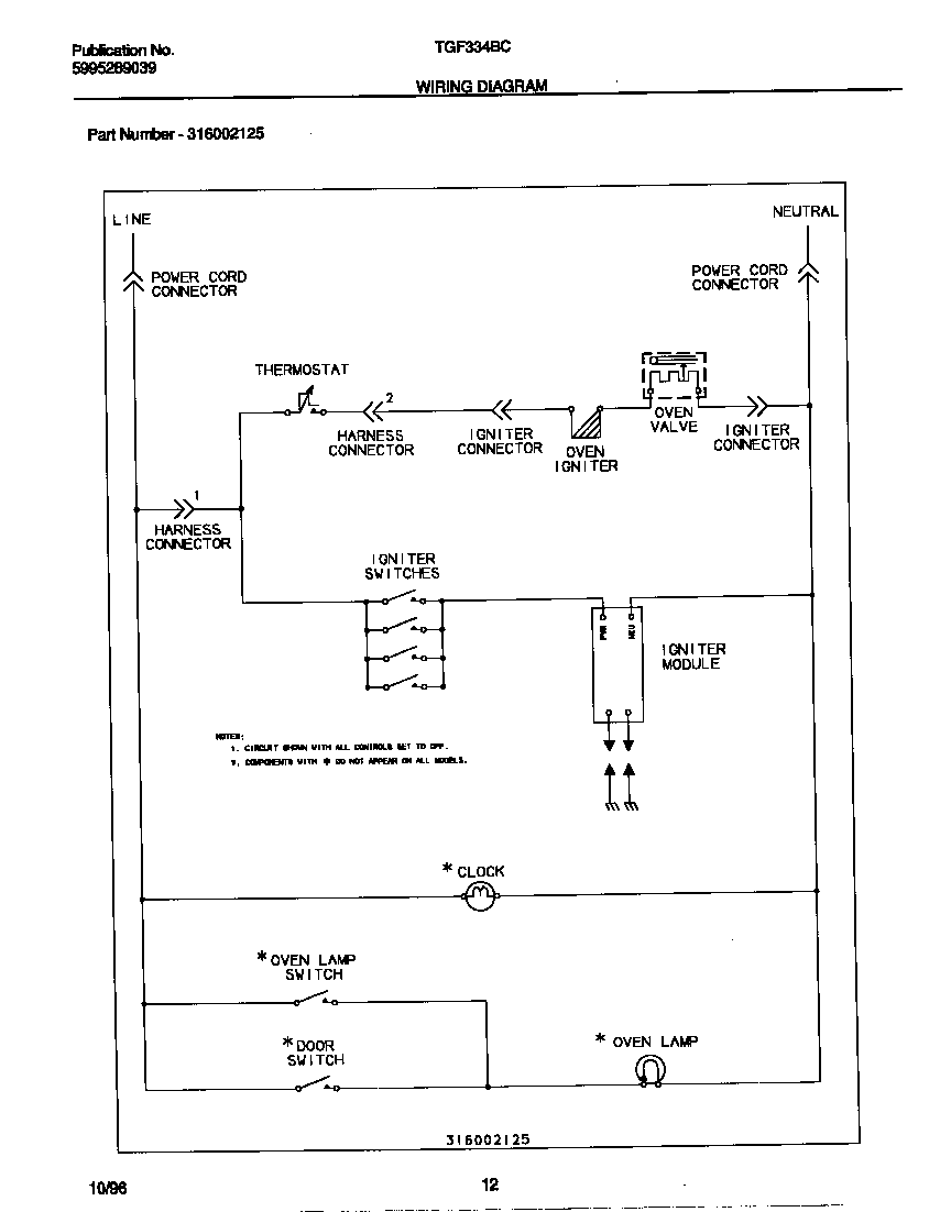 Tappan TGF334BCDE wiring diagram diagram