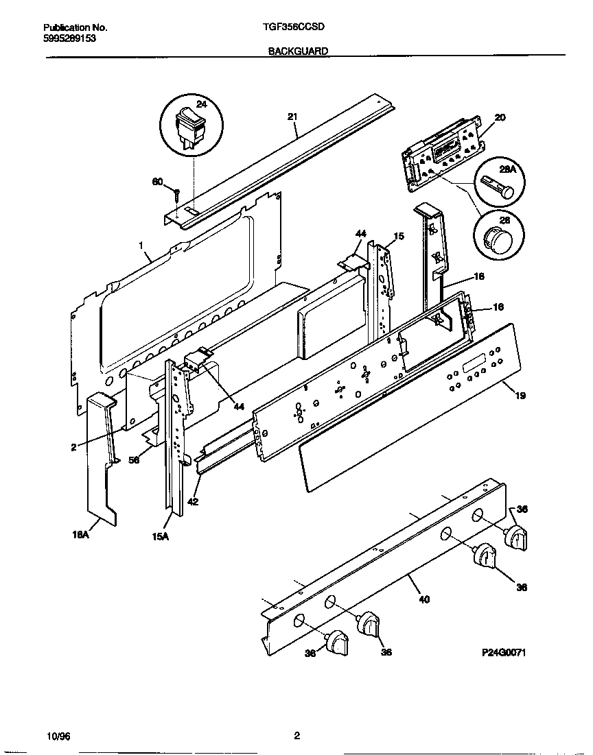 Tappan TGF356CCSD backguard diagram
