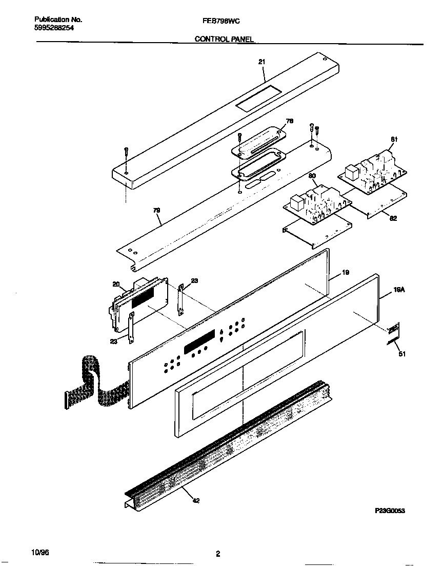 Frigidaire FEB798WCCC control panel diagram