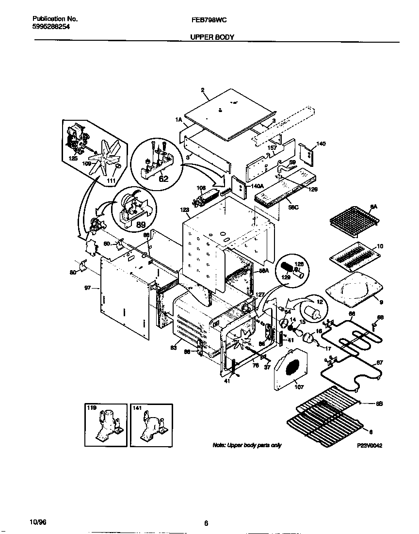 Frigidaire FEB798WCCC upper body diagram