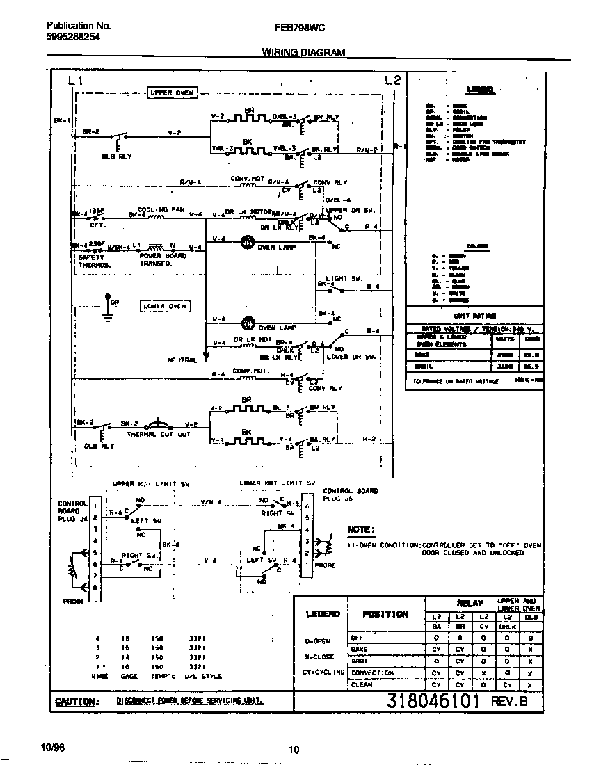 Frigidaire FEB798WCCC wiring diagram diagram