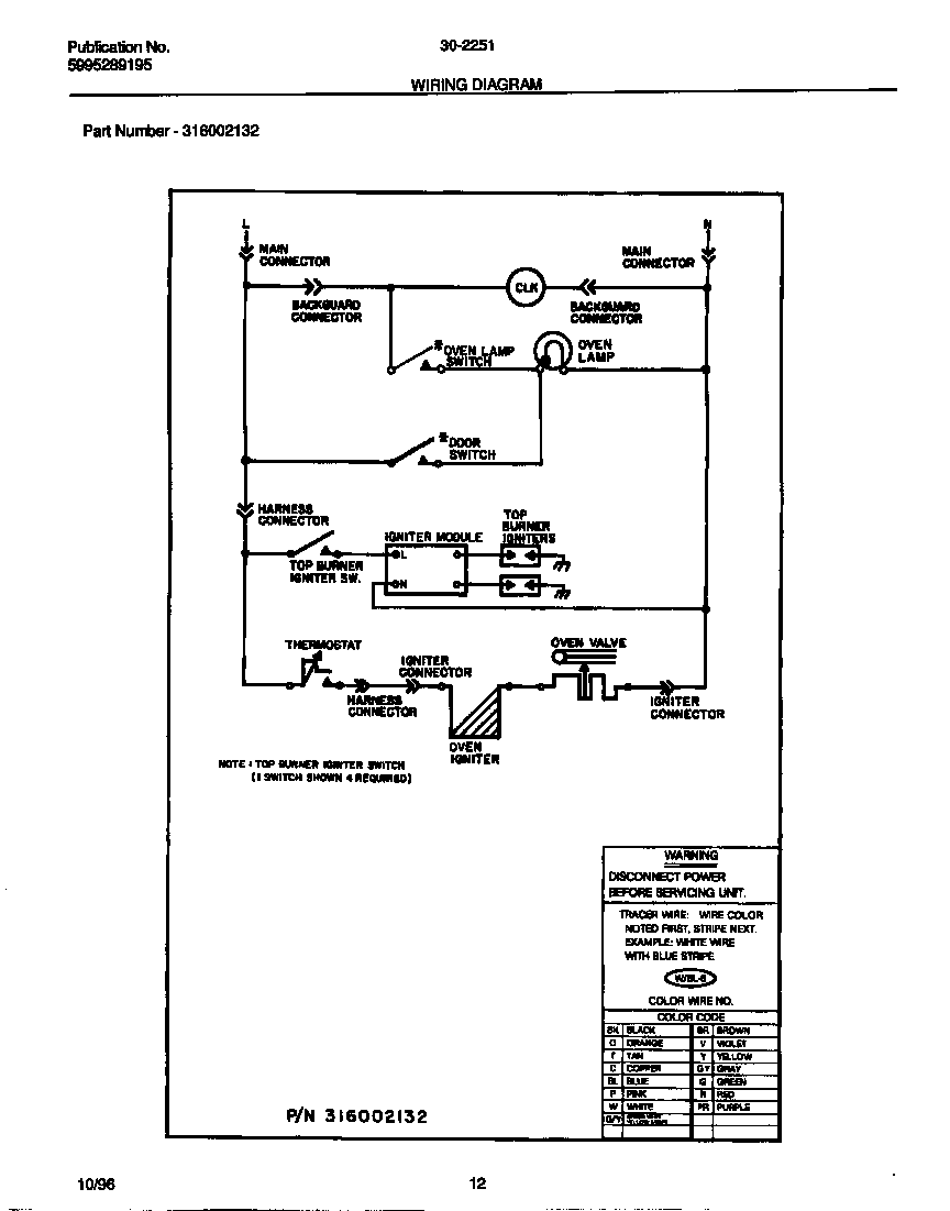 Tappan 30-2251-00-11 wiring diagram diagram