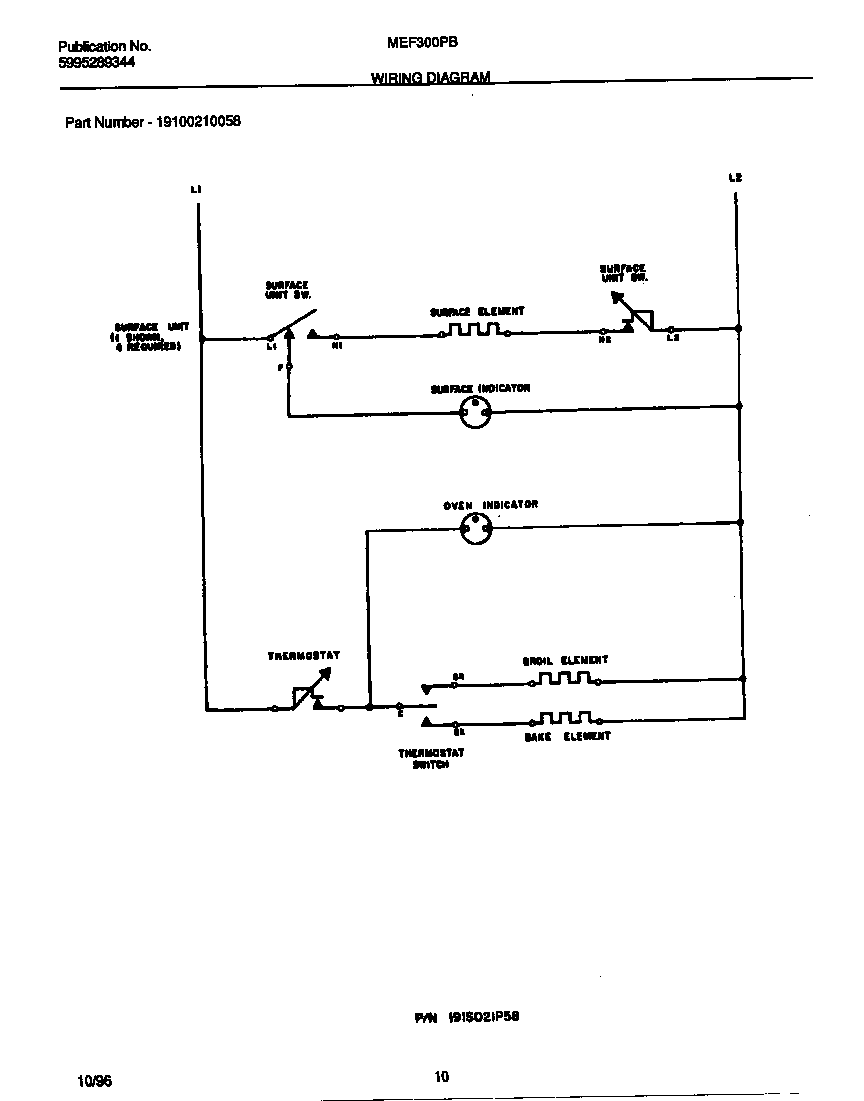 Universal/Multiflex (Frigidaire) MEF300PBDG wiring diagram diagram