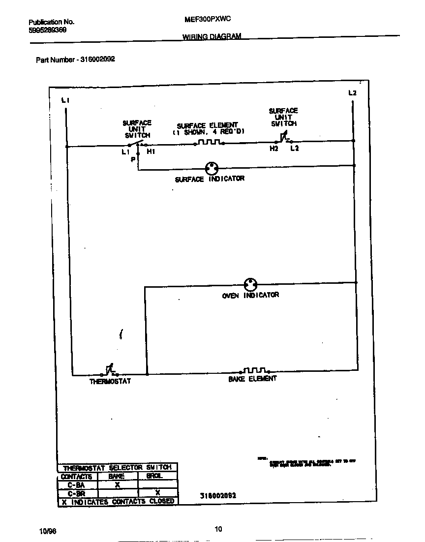 Universal/Multiflex (Frigidaire) MEF300PXWC wiring diagram diagram