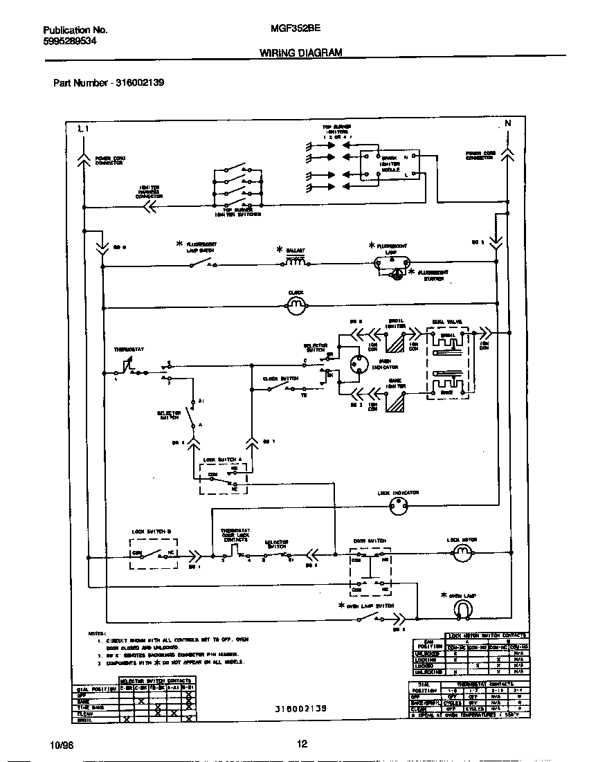 Universal/Multiflex (Frigidaire) MGF352BEDC wiring diagram diagram