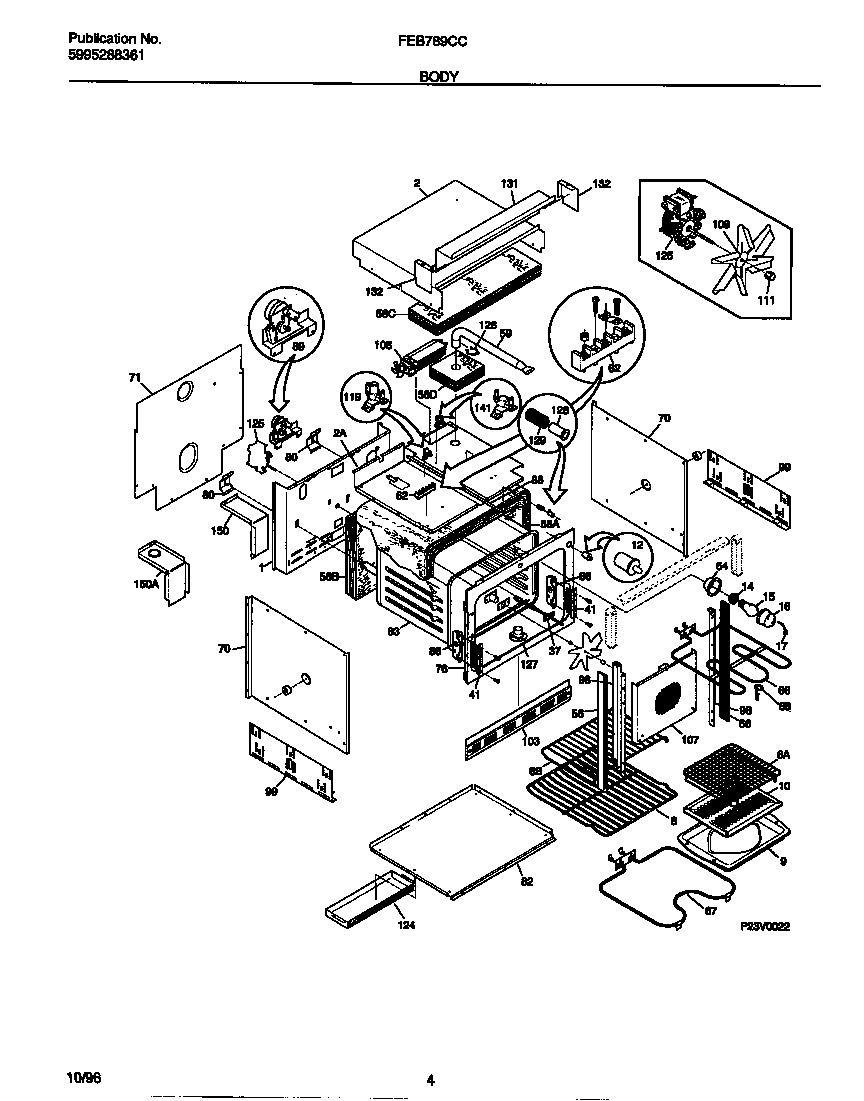 Frigidaire FEB789CCTD body diagram