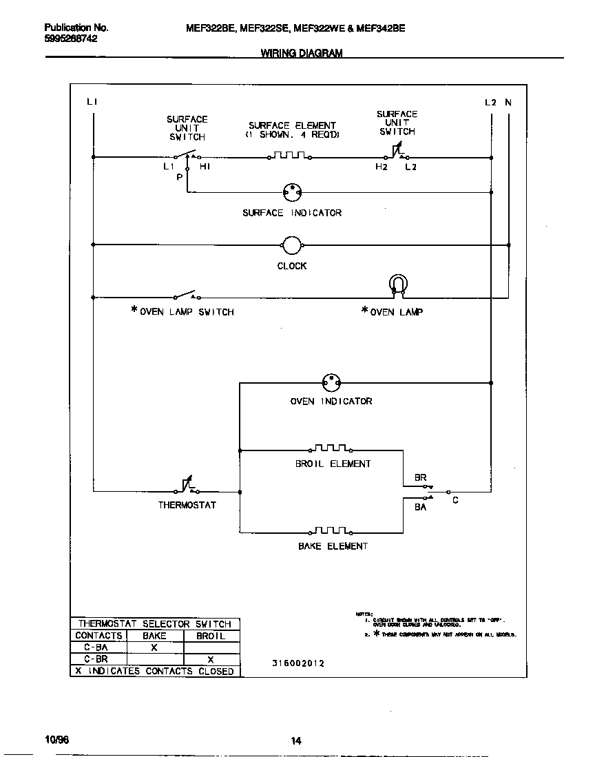 Universal/Multiflex (Frigidaire) MEF342BEWB wiring diagram diagram