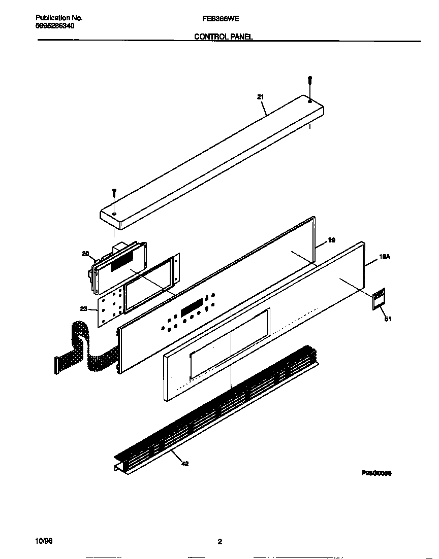 Frigidaire FEB386WESA control panel diagram