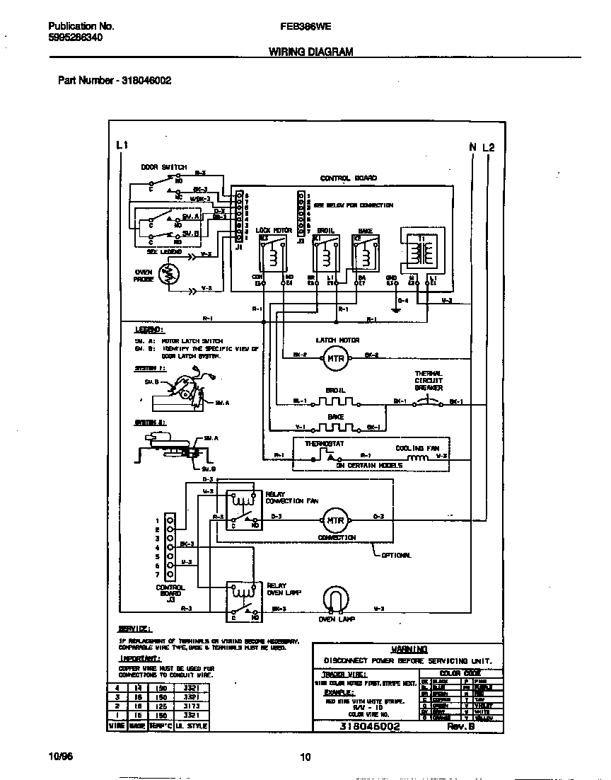 Frigidaire FEB386WESA wiring diagram diagram