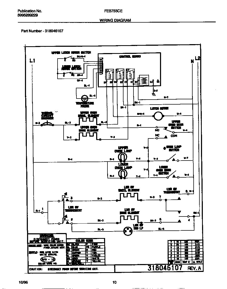 Frigidaire FEB755CEBB wiring diagram diagram
