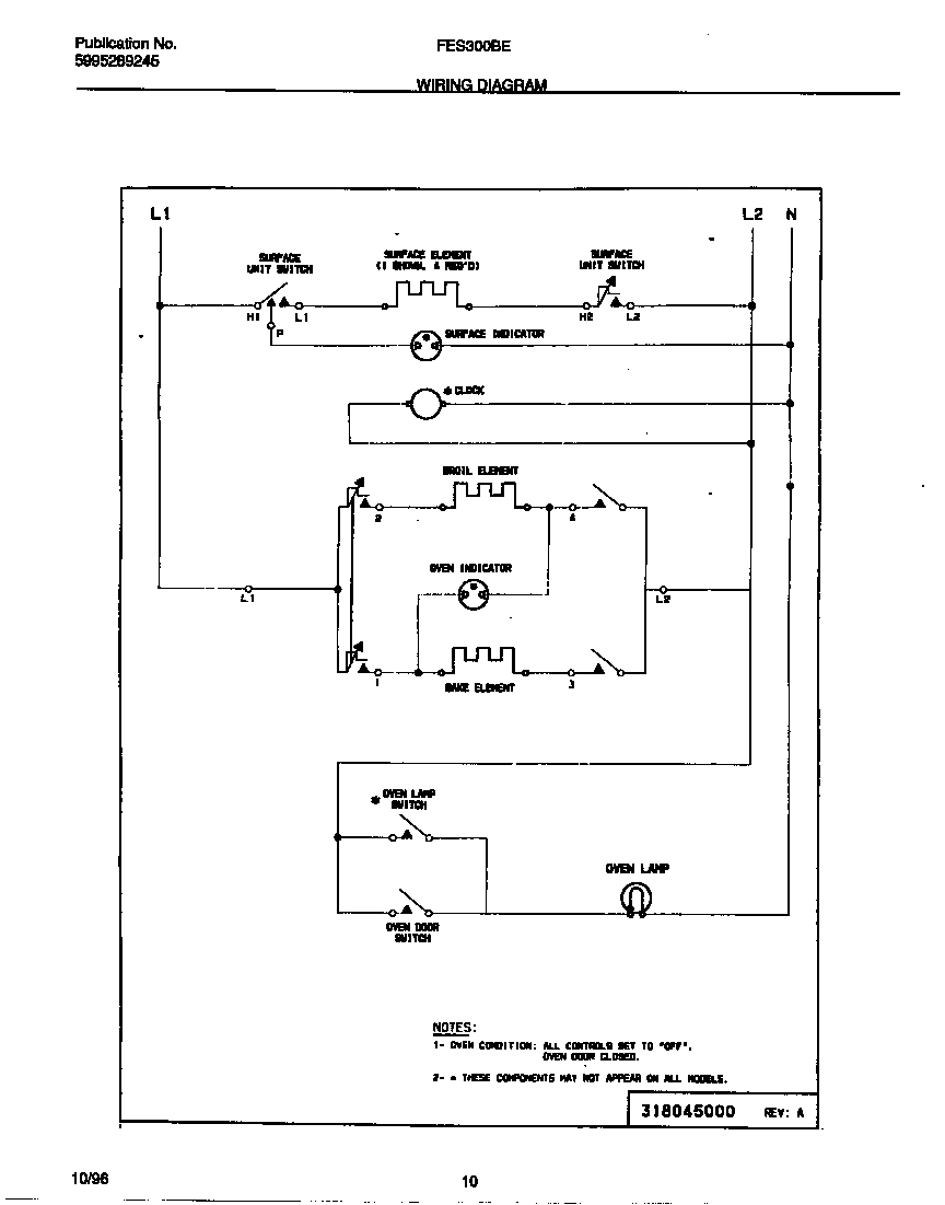 Frigidaire FES300BEBB wiring diagram diagram