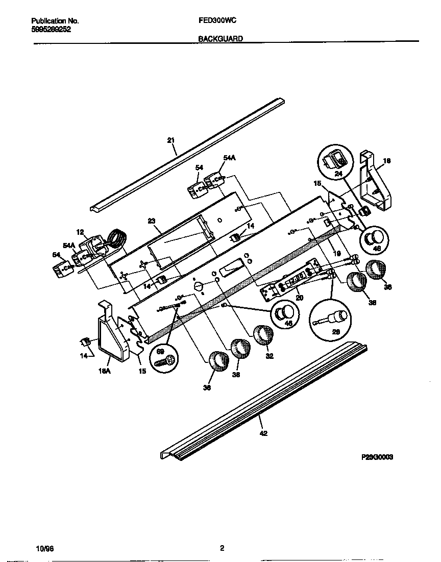 Frigidaire FED300WCDG backguard diagram