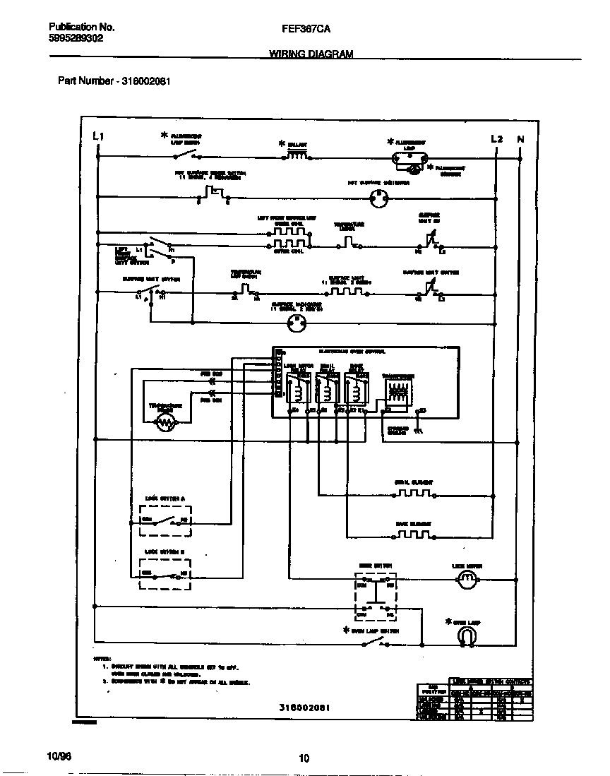 Frigidaire FEF367CASG wiring diagram diagram