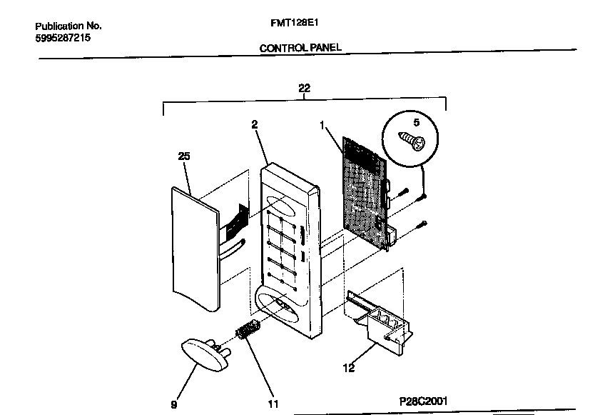 Frigidaire FMT128E1B0 control panel diagram