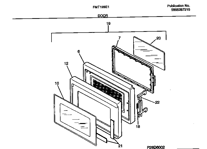 Frigidaire FMT128E1B0 door diagram