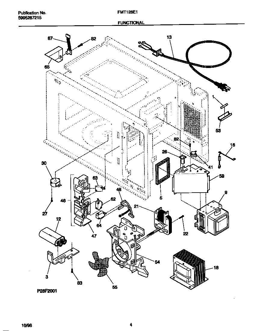 Frigidaire FMT128E1B0 functional diagram