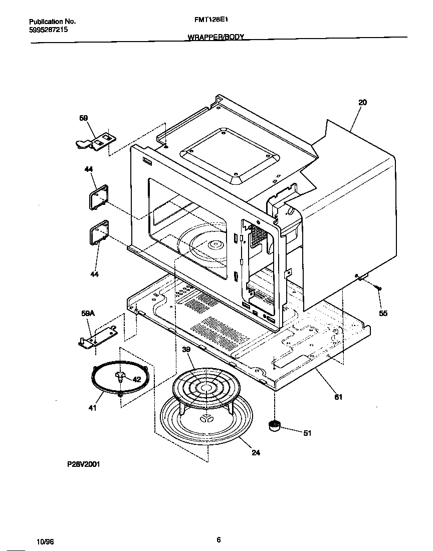 Frigidaire FMT128E1B0 wrapper/body diagram