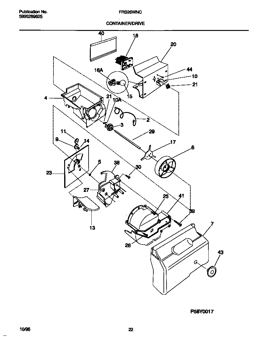 Frigidaire FRS26WNCW4 container/drive diagram