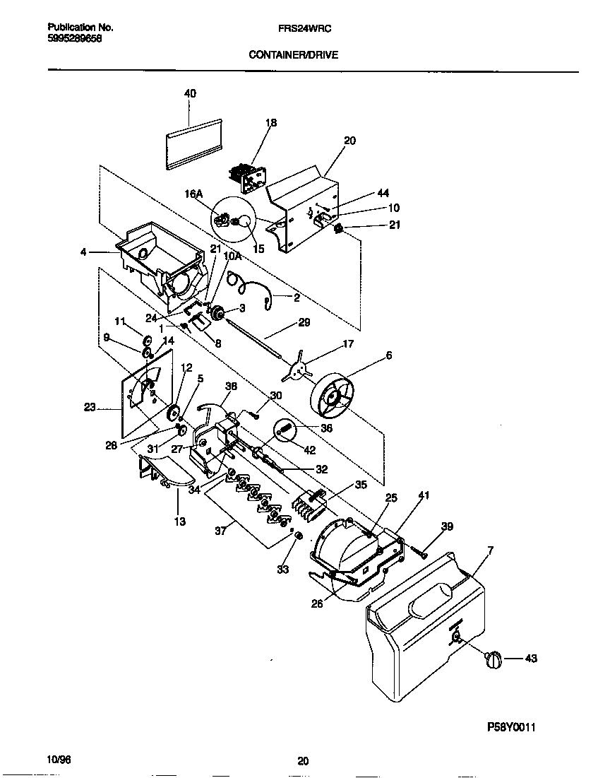 Frigidaire FRS24WRCW4 container/drive diagram