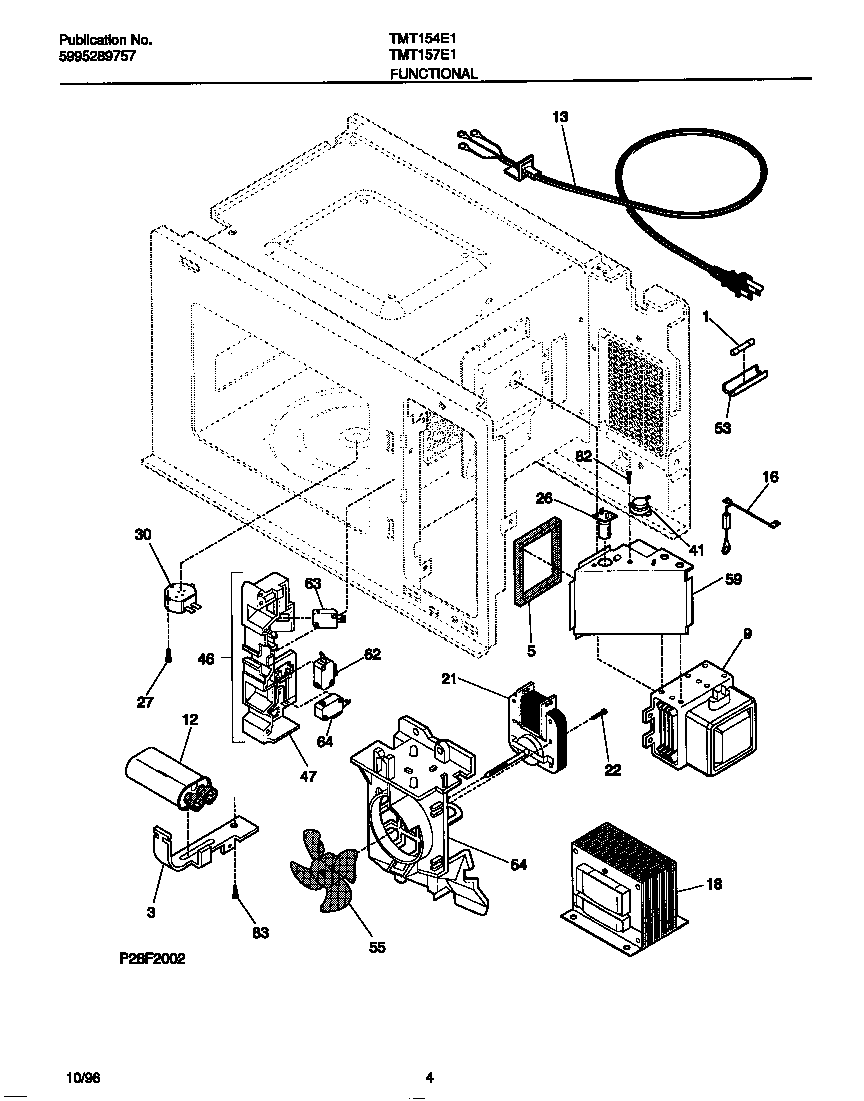 Tappan TMT154E1B0 functional diagram