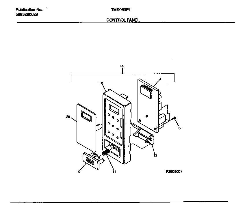 Tappan TMS083E1W0 control panel diagram