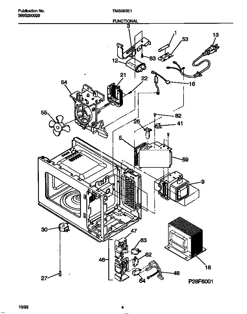 Tappan TMS083E1W0 functional diagram